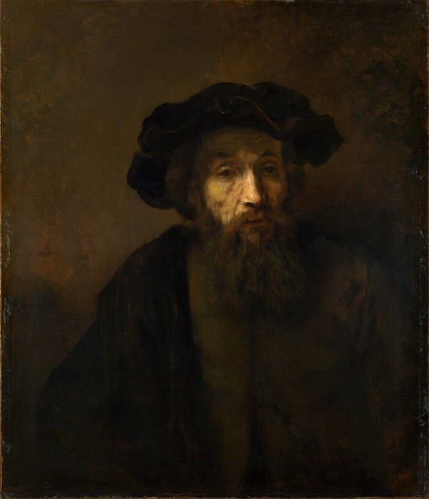 伦勃朗（Rembrandt）–戴帽的大胡子男人高清下载