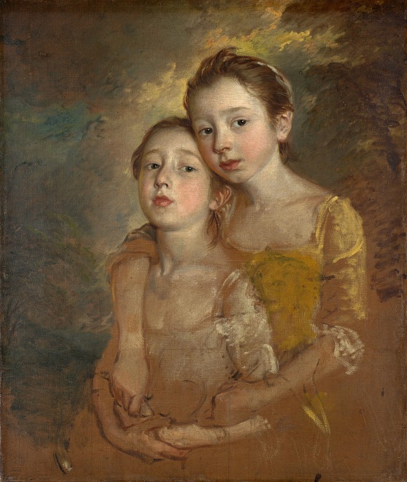 托马斯·盖恩斯伯勒（Thomas Gainsborough）–画家与猫的女儿们 高清下载