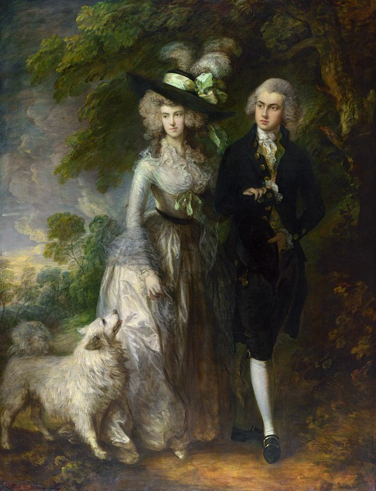 托马斯·盖恩斯伯勒（Thomas Gainsborough）–威廉·哈雷特夫妇（早上漫步）高清下载