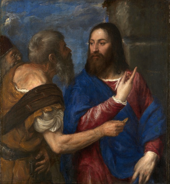 意大利画家提香（Titian）–贡钱油画高清下载