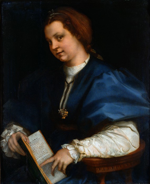 安德里亚·德尔·萨托（ Andrea del Sarto）-夫人与一本Petrarchs韵书 高清下载