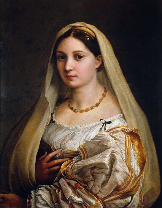 意大利画家拉斐尔（Raphael）–面纱的女人 高清油画作品下载