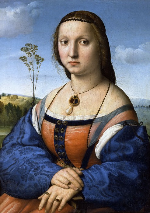 意大利画家拉斐尔（Raphael）– Maddalena Doni的肖像 高清下载