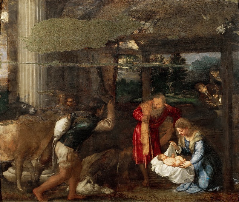 提香（Titian）–耶稣诞生油画高清作品下载