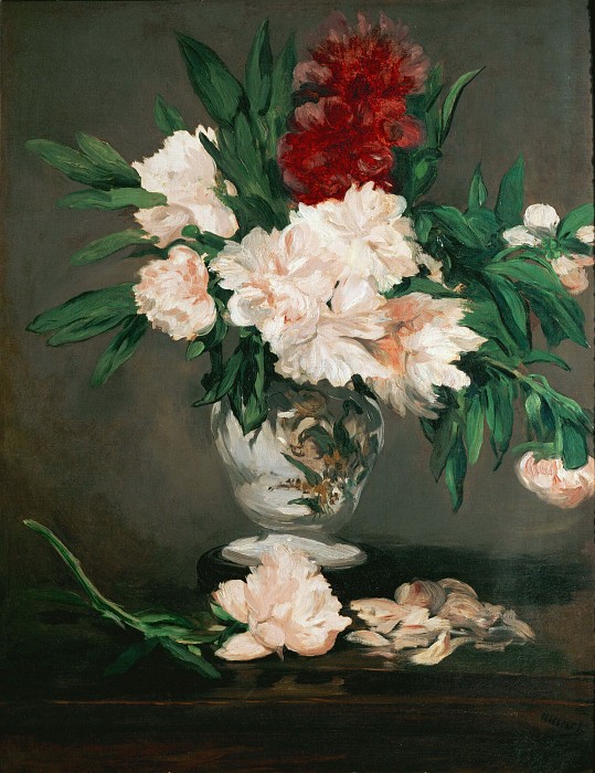 爱德华·马奈（édouard Manet） –牡丹花瓶 名家油画下载