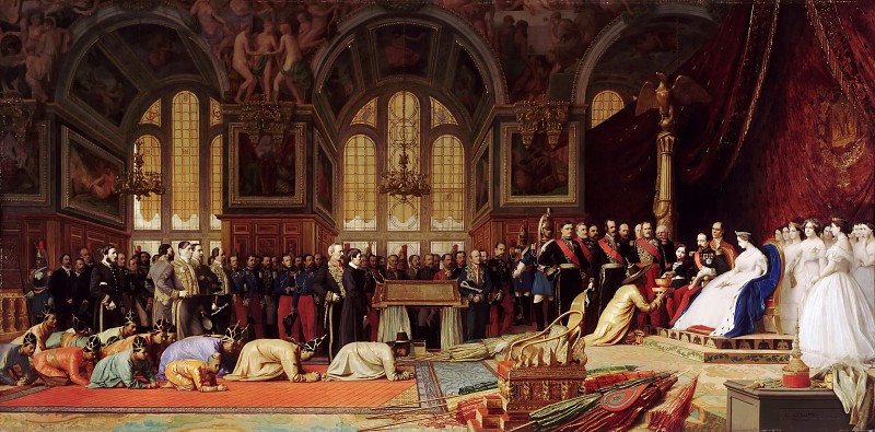 让·莱昂·杰罗姆（ Jean-LéonGérôme）-拿破仑三世和欧仁妮皇后接待大使 高清下载