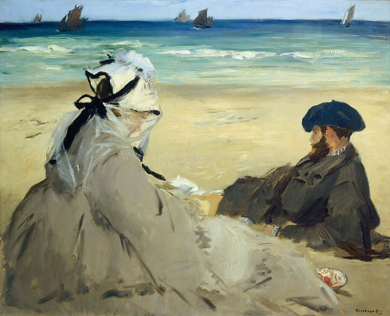 爱德华·马奈（édouard Manet） –1873年在海滩上高清下载