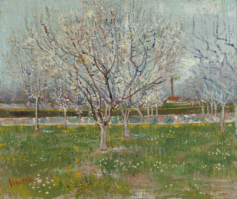 文森特·梵高（ Vincent Van Gogh） -1888年盛开的果园 高清下载