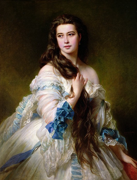 弗朗兹·萨维尔·温特豪德（ Franz Xavier Winterhalter） –林斯基·科萨科夫夫人的画像 高清下载