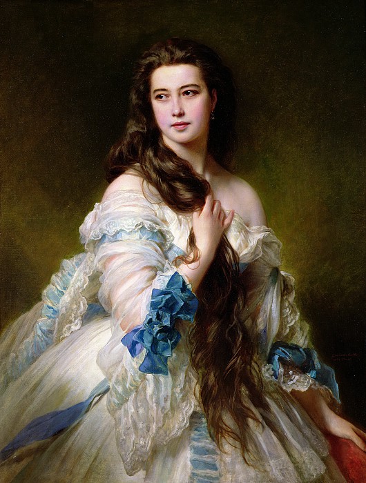 弗朗兹·萨维尔·温特豪德( Franz Xavier Winterhalter) –林斯基·科萨科夫夫人的画像 高清下载