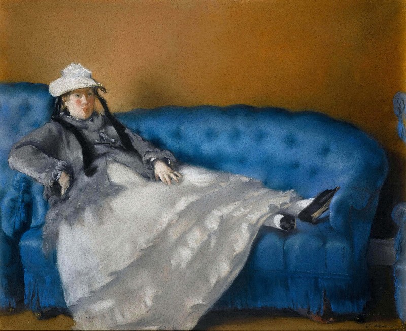 爱德华·马奈（édouard Manet） –蓝色沙发上的 马奈夫人 高清下载
