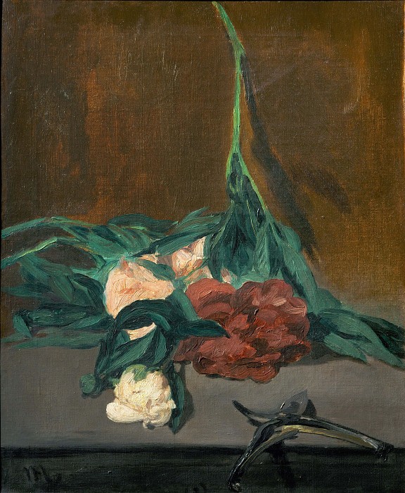 爱德华·马奈（édouard Manet） –牡丹和园林剪的茎杆 高清下载