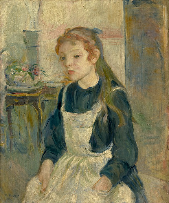 贝特·莫里索 （ Berthe Morisot）-带围裙的年轻女孩 高清下载