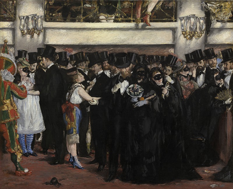 爱德华·马奈（Edouard Manet）–歌剧院假面舞会 高清油画