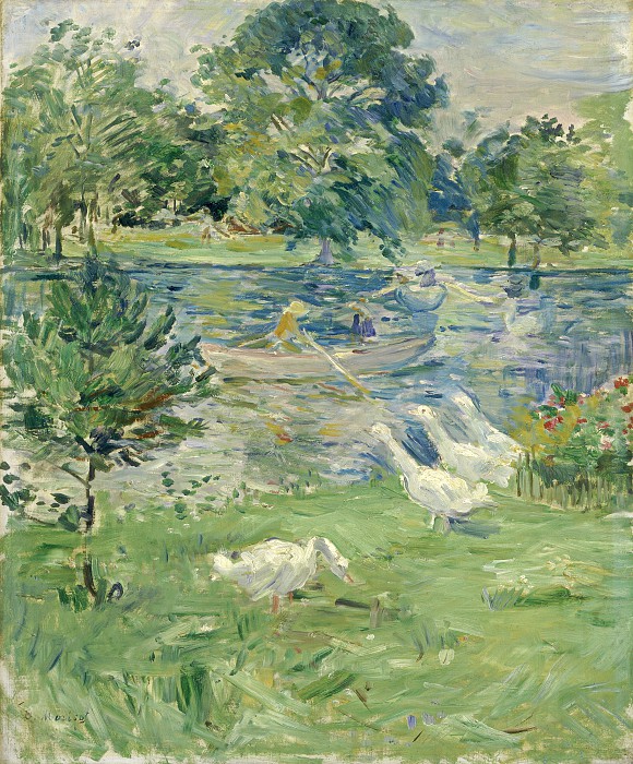 贝特·莫里索 （ Berthe Morisot）-《与鹅同舟的女孩》高清下载