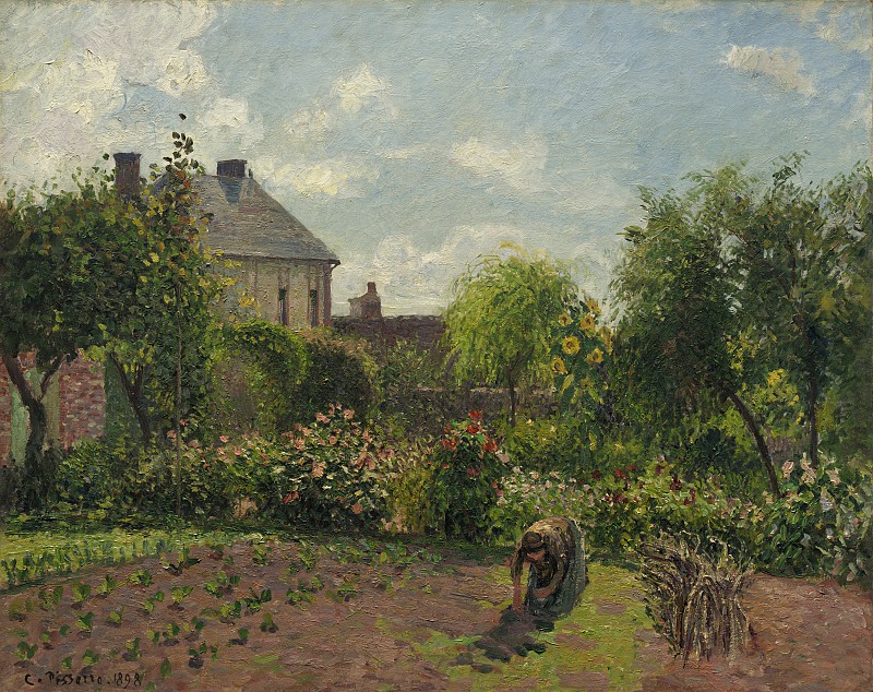 卡米尔·毕沙罗 ( Camille Pissarro)-1898年埃拉尼(Eragny)的艺术家花园 高清下载