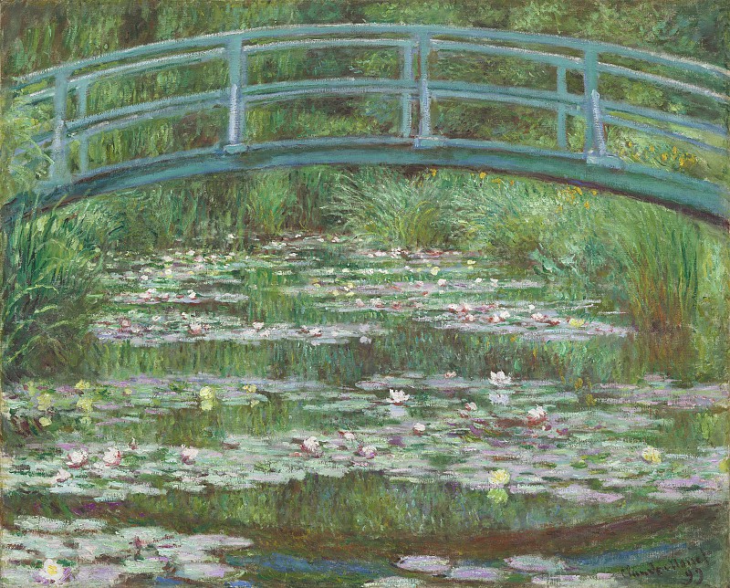 克洛德·莫奈(Claude Monet)–日本行人天桥 高清油画