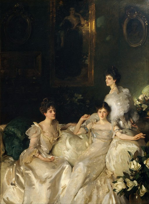 约翰·辛格·萨金特 ( John Singer Sargent)-温德姆姐妹:艾尔乔夫人,阿德恩夫人和坦南特太太 作品