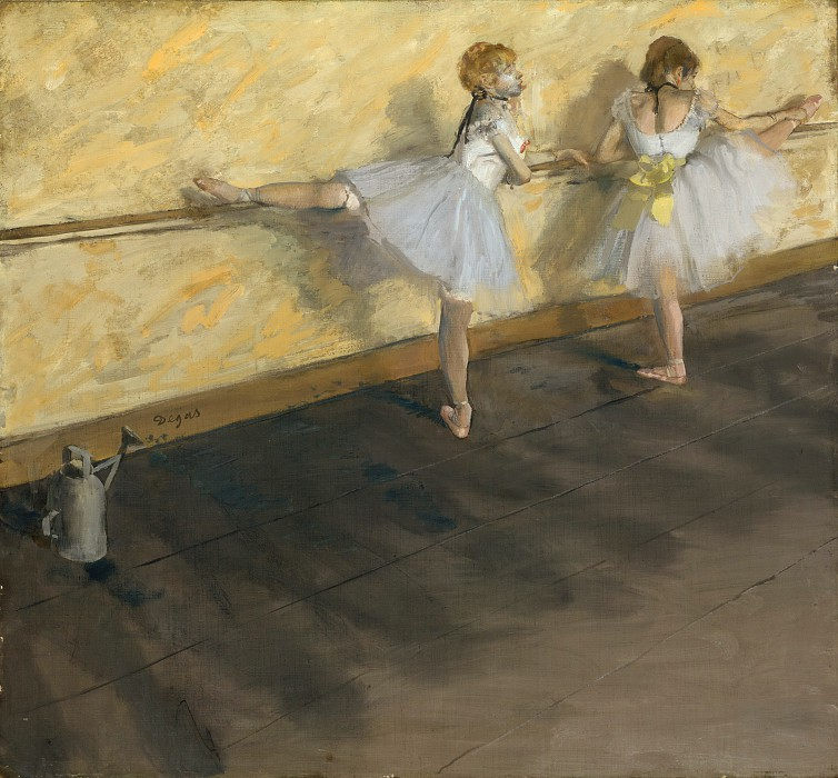 埃德加·德加（Edgar Degas）–在巴雷练习的舞者 高清油画