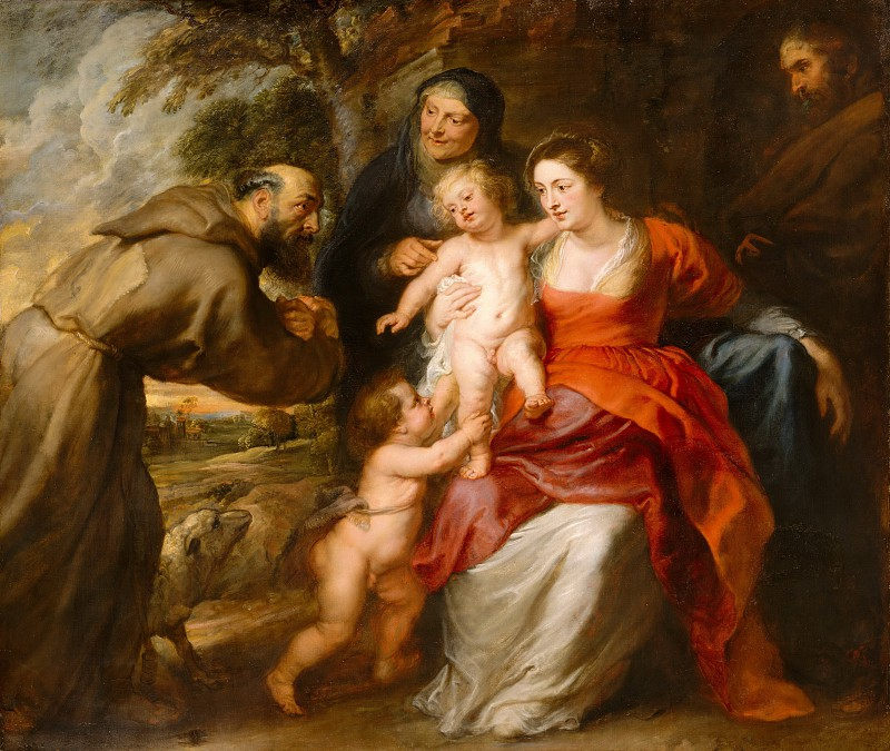 彼得·保罗·鲁本斯（Peter Paul Rubens）–圣家族与圣弗朗西斯和安妮以及婴儿圣约翰施洗者 高清下载