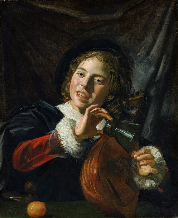 弗兰斯·哈尔斯（Frans Hals）–拥有琵琶的男孩 高清油画