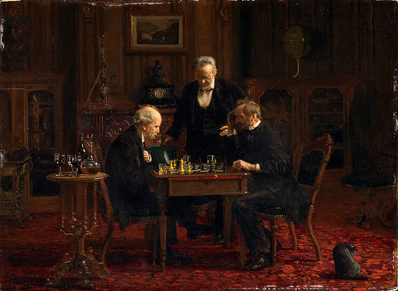 托马斯·埃金斯（Thomas Eakins）–国际象棋选手 油画高清
