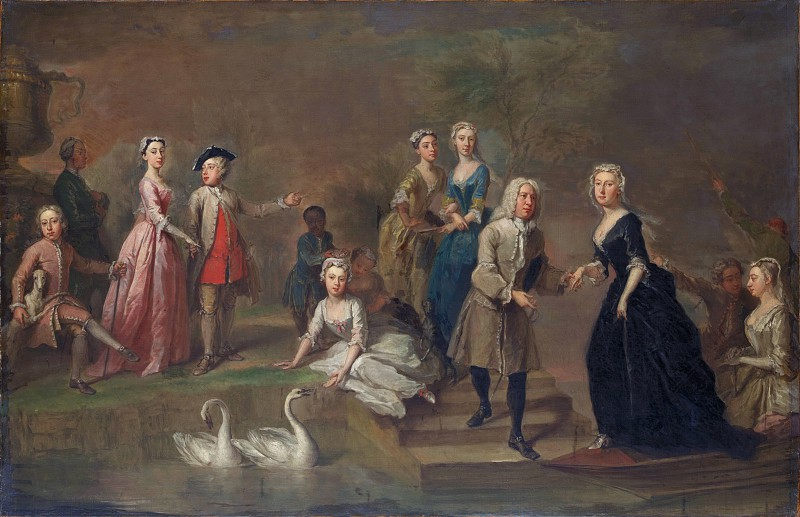 巴塞洛缪·丹德里奇（Bartholomew Dandridge）-乌韦代尔·汤姆金斯·普莱斯（1685–1764）及其家人 油画高清