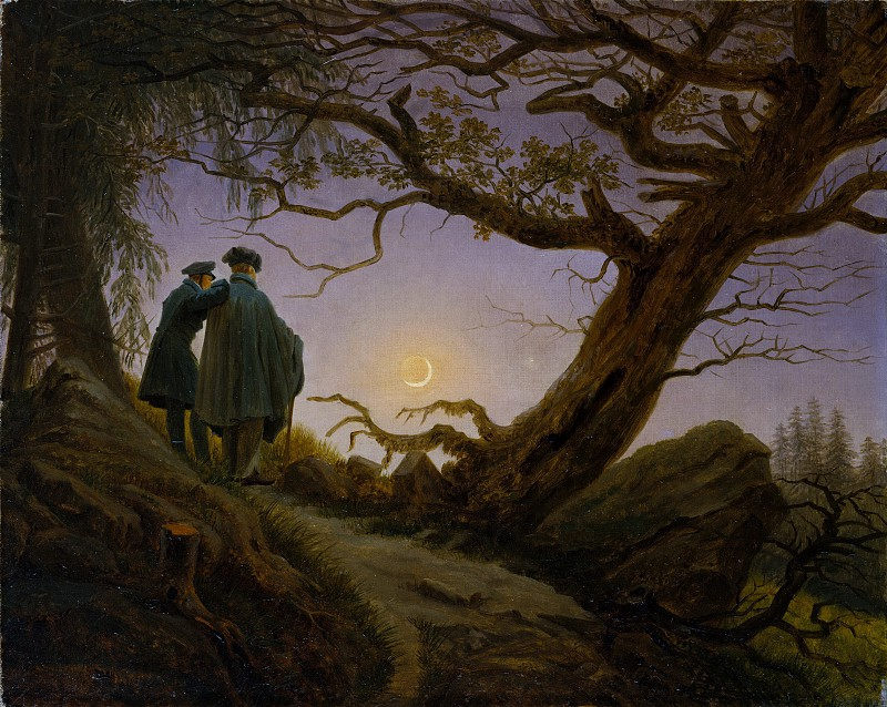卡斯珀·大卫·弗里德里希（Caspar David Friedrich）–两个人正在考虑月亮 油画作品