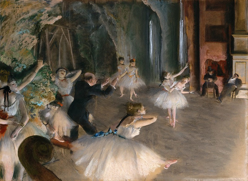埃德加·德加（Edgar Degas）–舞台排练 油画下载