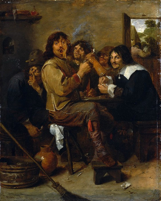 阿德里安·布劳尔（Adriaen Brouwer，荷兰画家）-高清作品-《吸烟者（1627-1630）》