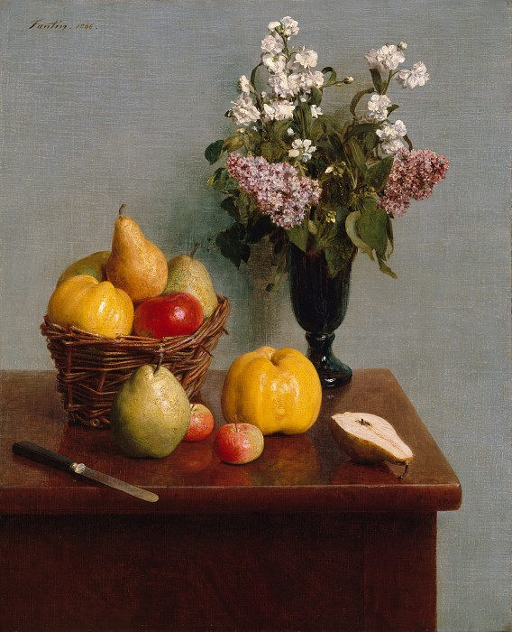 亨利·范汀·拉图尔（Henri Fantin-Latour）-鲜花和水果静物画 油画下载