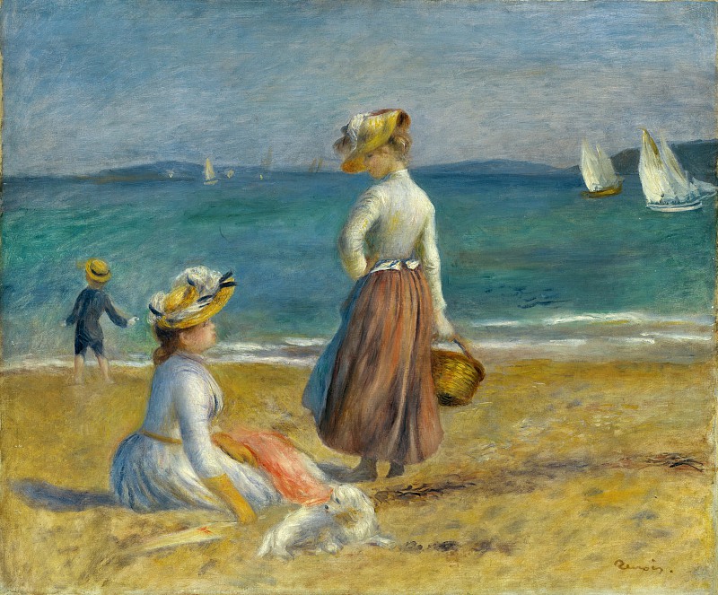 皮埃尔·奥古斯特·雷诺阿（Auguste Renoir）–海滩上的人物 高清下载