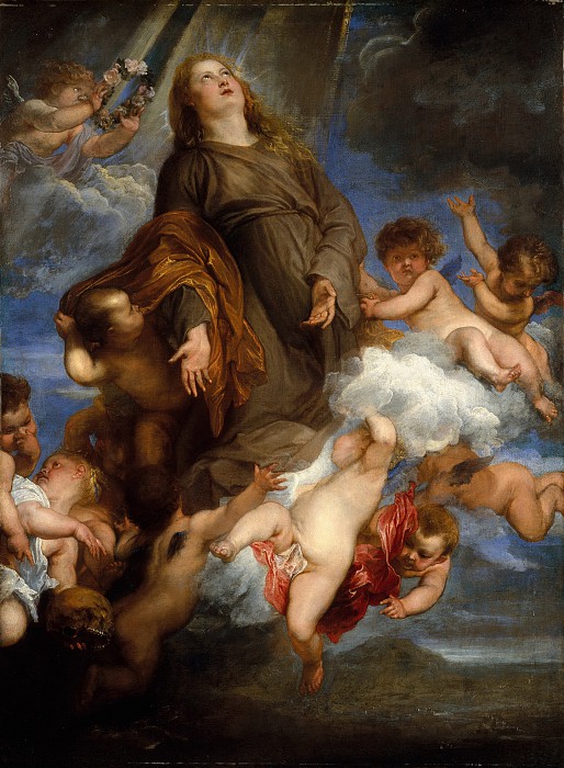 安东尼·范·戴克（Anthony van Dyck）–圣罗莎莉（Saint Rosalie）为巴勒莫的瘟疫袭击进行求助 油画高清
