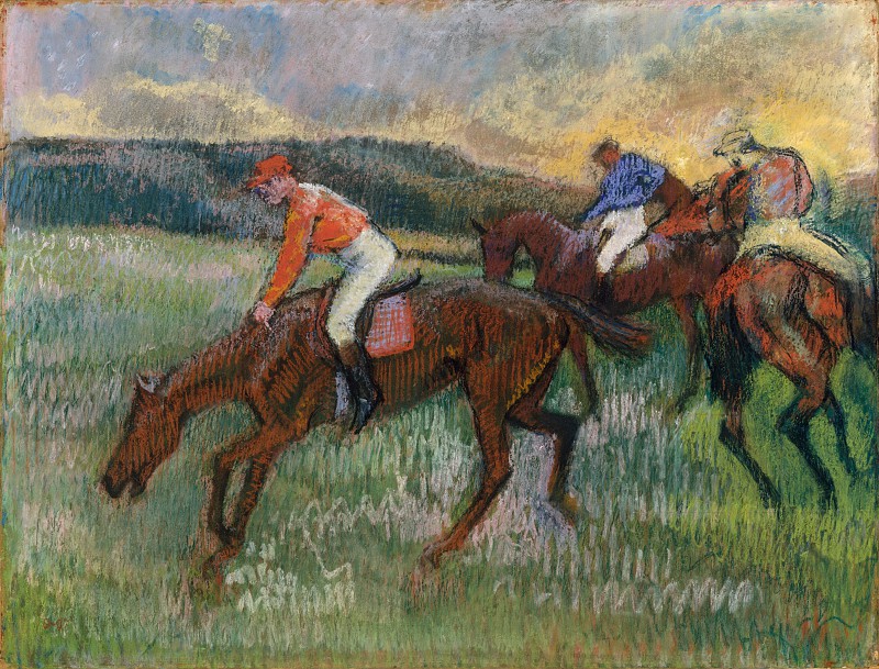 埃德加·德加（ Edgar Degas）-三位骑师 高清油画下载