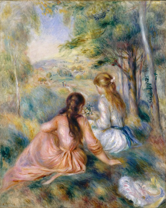 皮埃尔·奥古斯特·雷诺阿（Pierre-Auguste Renoir）-在草地上油画作品