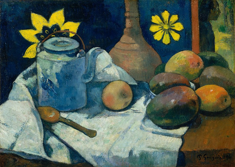 保罗·高更（Paul Gauguin）–静物与茶壶和水果