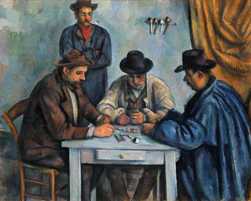 前100幅世界名画（二十二）-塞尚油画作品《纸牌玩家》