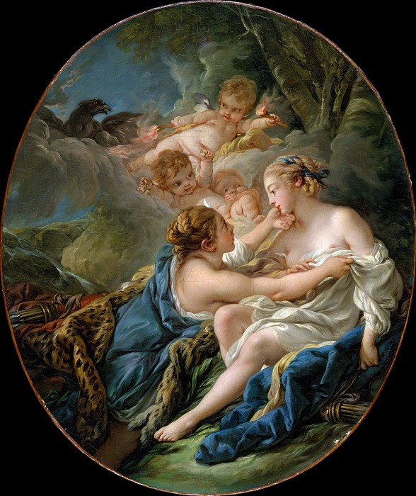 弗朗索瓦·布歇（François Boucher）–木星，戴安娜（Guise），以及卡里斯托 油画下载