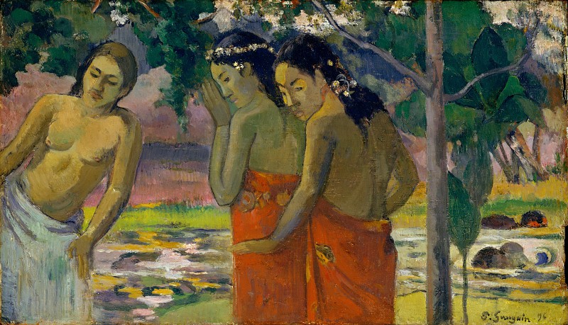 保罗·高更（Paul Gauguin）高清作品-三位大溪地妇女高清油画