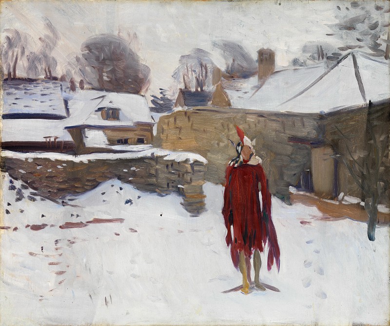 约翰·辛格·萨金特(John Singer Sargent)–雪城中的人体模型 油画下载