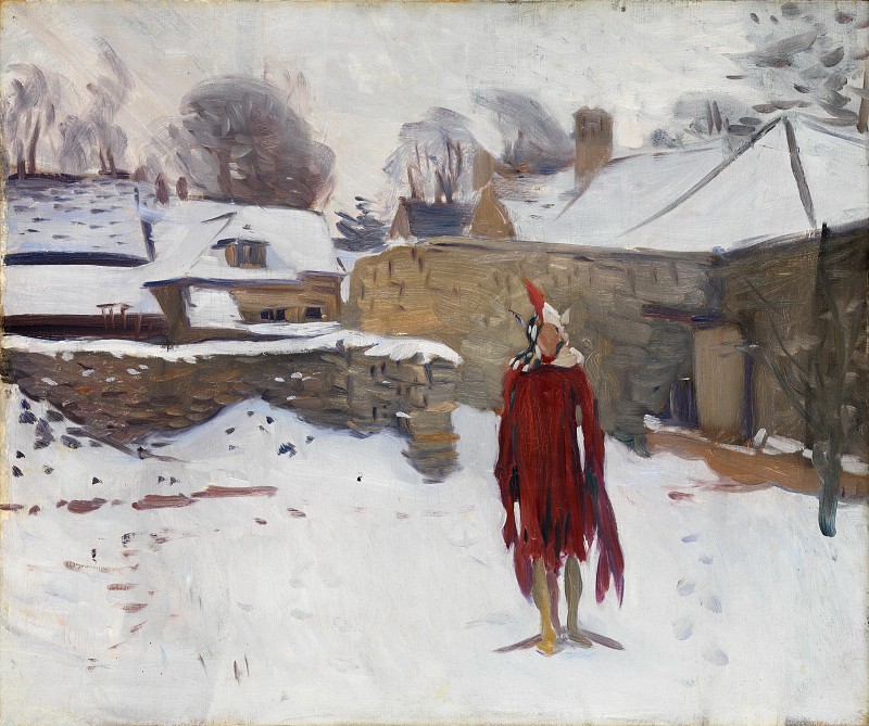 约翰·辛格·萨金特（John Singer Sargent）–雪城中的人体模型 油画下载