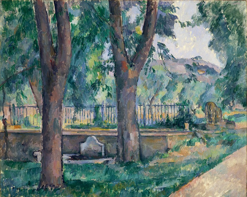 保罗·塞尚（Paul Cézanne）– Jas de Bouffan的游泳池 油画作品
