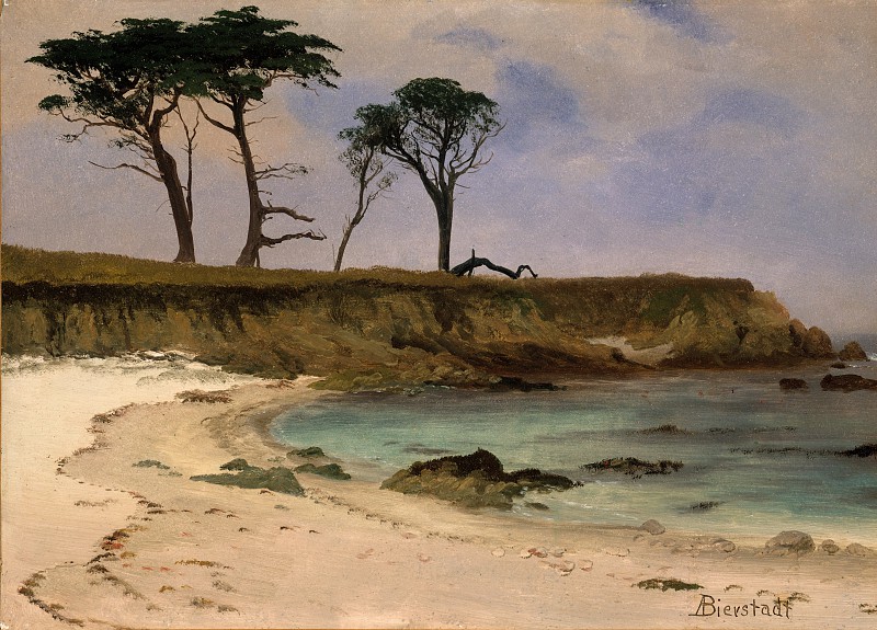 阿尔伯特·比尔施塔特（Albert Bierstadt）–海湾 油画作品