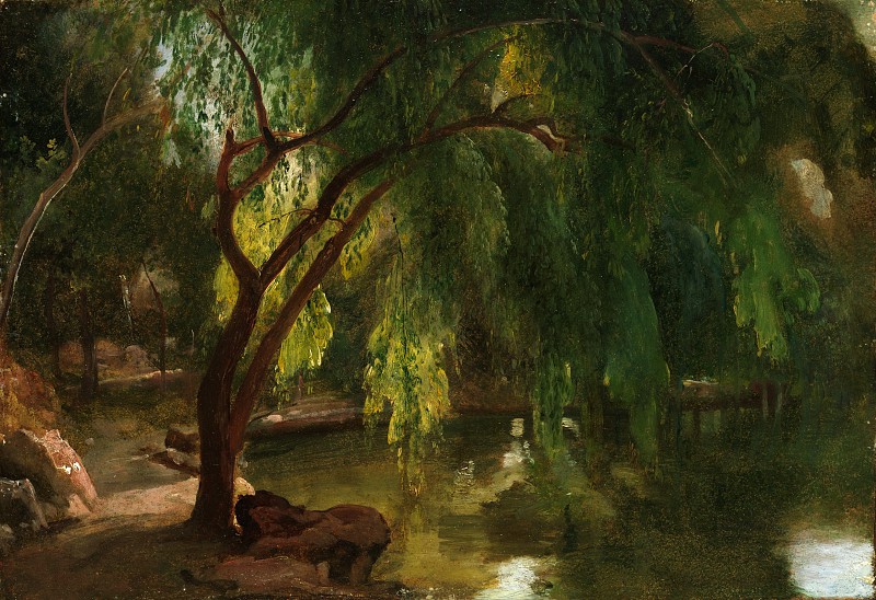 卡尔·布莱琴(Carl Blechen)–柏林(Tiergarten)的景色 油画作品