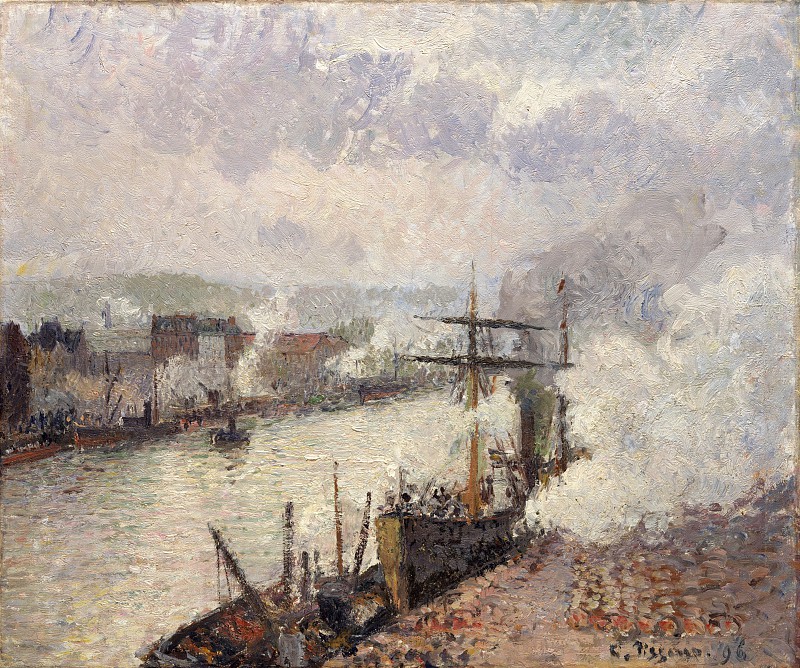 卡米尔·毕沙罗（Camille Pissarro）–鲁昂轮船 油画
