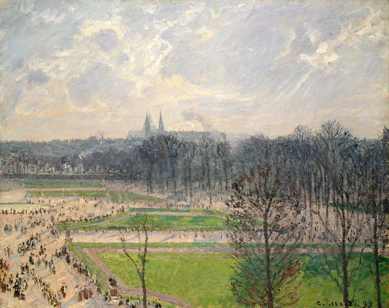 卡米尔·毕沙罗（Camille Pissarro）–冬季下午的杜乐丽花园作品