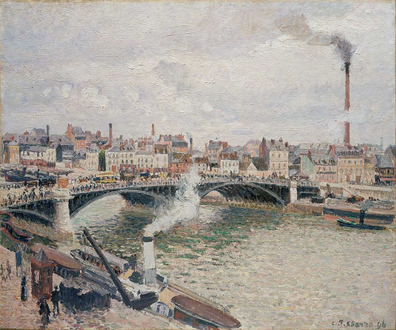 卡米尔·毕沙罗(Camille Pissarro)–早晨,阴天,鲁昂 油画