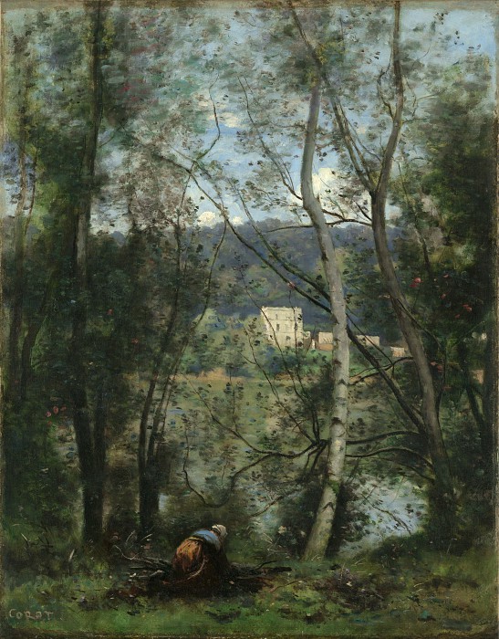 让·巴蒂斯特·卡米尔·柯罗（Jean-Baptiste-Camille Corot）-在维莱达夫雷集会的女人油画