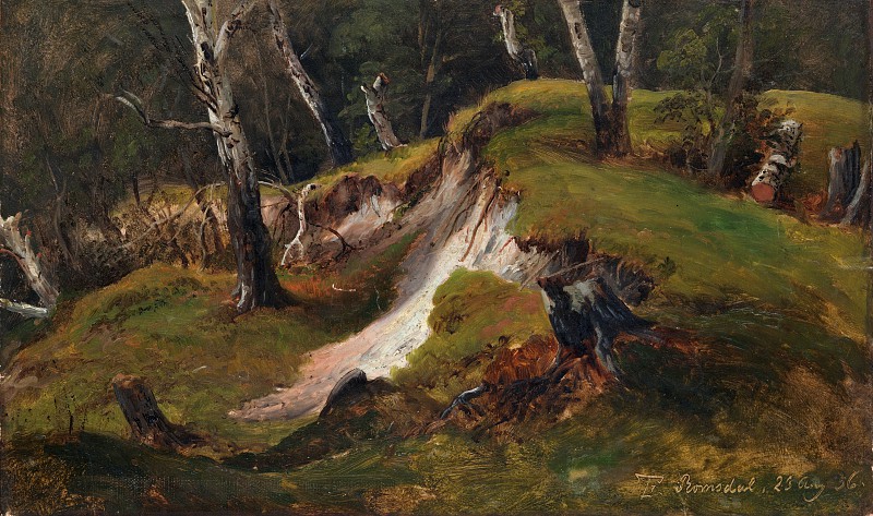 托马斯·费恩利（Thomas Fearnley）–带树桩的悬崖油画