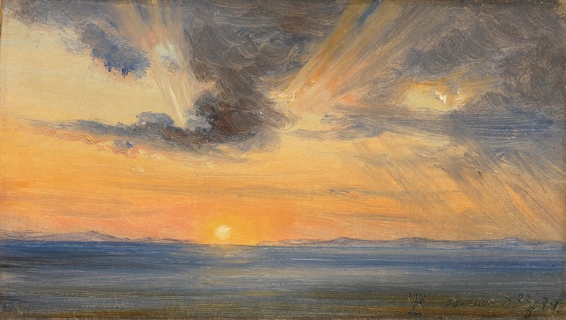 托马斯·费恩利（Thomas Fearnley）–日落，索伦托 油画